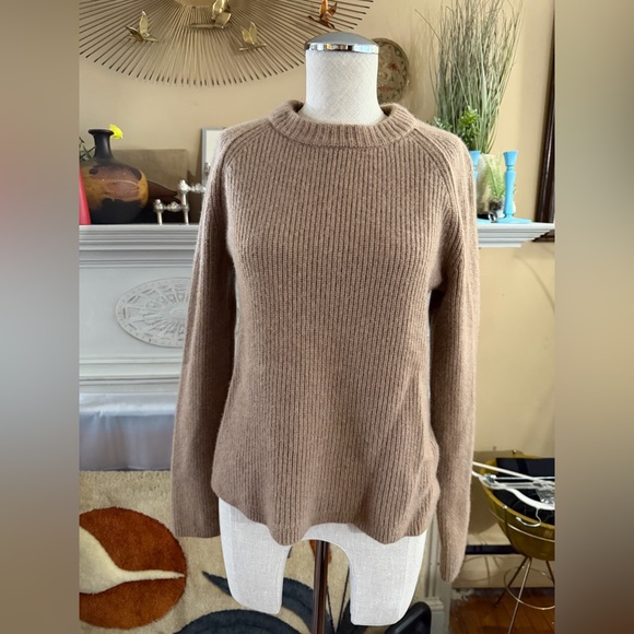 Quince Mongolian Cashmere Fisherman Crewneck Sweater / Teak / M - Picture 6 of 16